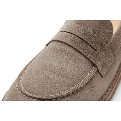 manufactum Damen-Loafer Rauleder Grau Online Shopping