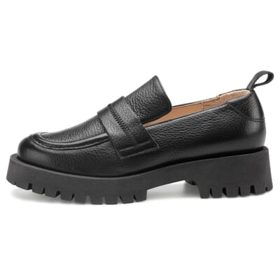 manufactum Damenloafer Leder Schwarz Vatertagsangebot