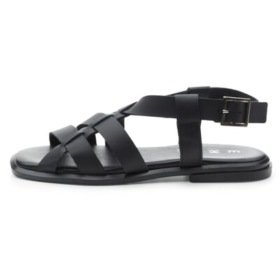 manufactum Damen-Ledersandale Schwarz Online Outlet