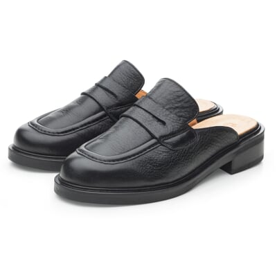 manufactum Damen-Ledersabot Schwarz Neuheiten