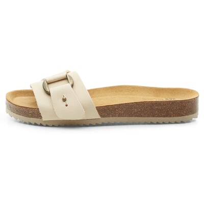 manufactum Damen-Lederpantolette Creme Riesige Ersparnisse