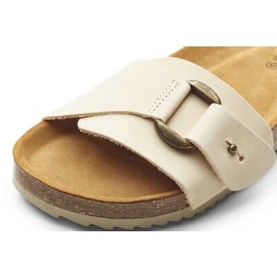 manufactum Damen-Lederpantolette Creme Riesige Ersparnisse
