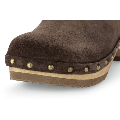 manufactum Damen-Holzclog Rauleder Dunkelbraun Super Sparpreis