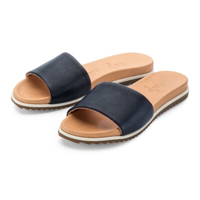 manufactum Damen-Lederpantolette Dunkelblau Letzte 2 Tage