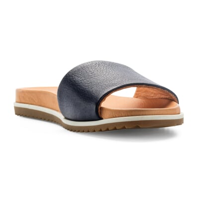 manufactum Damen-Lederpantolette Dunkelblau Letzte 2 Tage