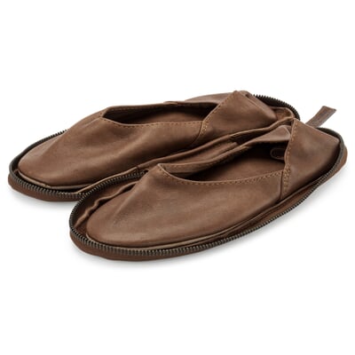 manufactum Damen-Reisepantoffel Leder Braun Riesige Rabatte