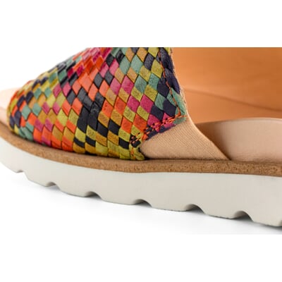 manufactum Damen-Flechtpantolette Multicolor Clearance-Verkauf