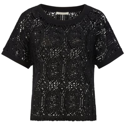 manufactum Damenshirt Lochmuster Schwarz