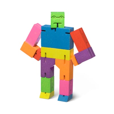 manufactum Holzfigur Cubebot Bunt Nur noch ein Tag übrig