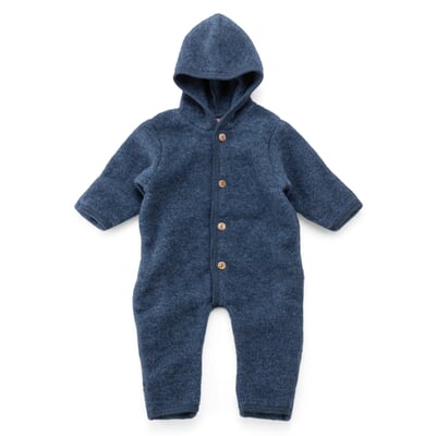 manufactum Kinder-Overall Schurwollfleece Blaumelange Vatertagsangebot