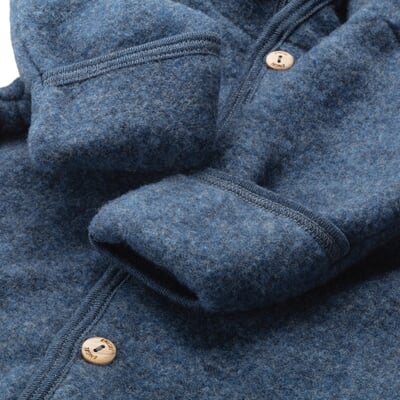 manufactum Kinder-Overall Schurwollfleece Blaumelange Vatertagsangebot