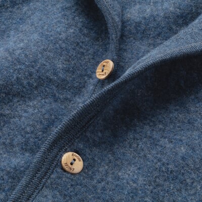 manufactum Kinder-Overall Schurwollfleece Blaumelange Vatertagsangebot