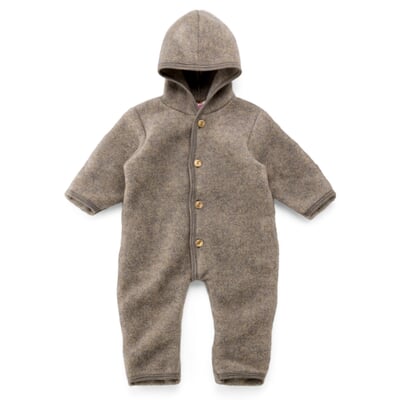 manufactum Kinder-Overall Schurwollfleece Braunmelange