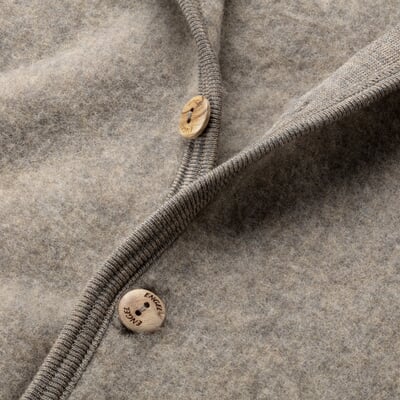 manufactum Kinder-Overall Schurwollfleece Braunmelange Valentinstagsangebot