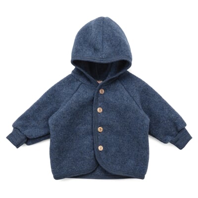 manufactum Kinder-Jacke Schurwollfleece Blaumelange Jubiläumsangebot
