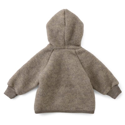 manufactum Kinder-Jacke Schurwollfleece Braunmelange Lagerräumung