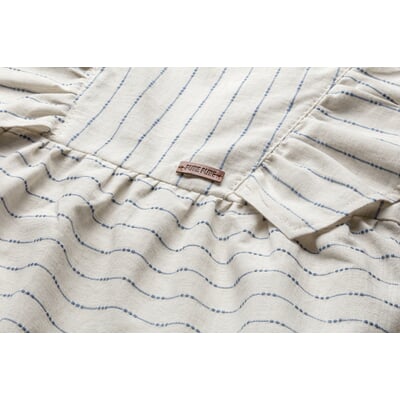 manufactum Kinder-Kleid Baumwolle-Leinen Blau-Weiß Online Outlet