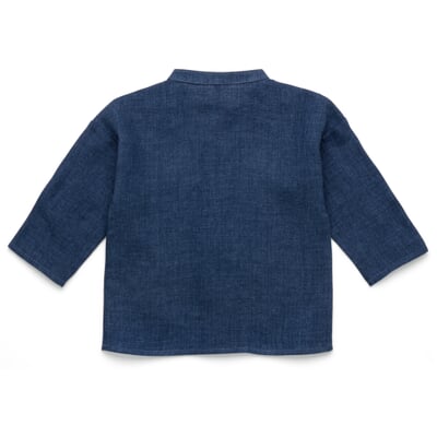 manufactum Kinder-Hemd Leinen Denimblau Blitzangebot