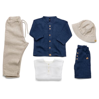 manufactum Kinder-Shorts Leinen Denimblau Bestseller