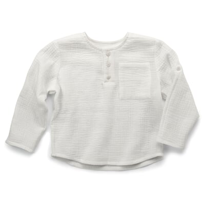 manufactum Kinder-Henley-Shirt Musselin Weiß Saisonale Angebote