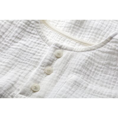 manufactum Kinder-Henley-Shirt Musselin Weiß Saisonale Angebote