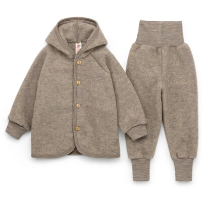 manufactum Kinder-Schlupfhose Schurwollfleece Braunmelange Räumungsverkauf