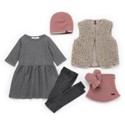 manufactum Mädchen-Jerseykleid Mittelgrau Kauf eins, bekomm eins gratis
