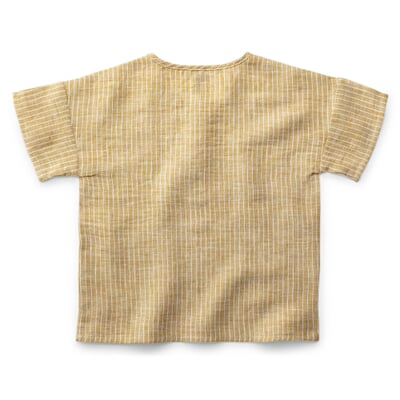 manufactum Kinder-T-Shirt Leinen gestreift Hellgelb Zeitbegrenzte Promotion