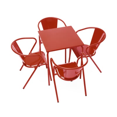 manufactum Tisch Estoril RAL 3013 Tomatenrot Clearance-Verkauf