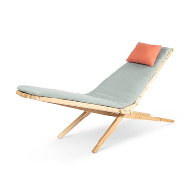 manufactum Faltliege Woodlounger Blau/Rot