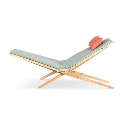 manufactum Faltliege Woodlounger Blau/Rot Meist gekauft