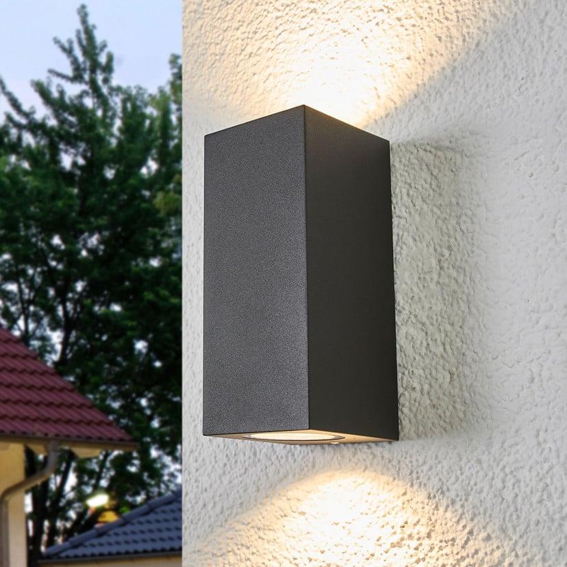 lampenwelt Lucande Außenwandleuchte Xava up/down grafit 2-flg. GU10 Online Outlet