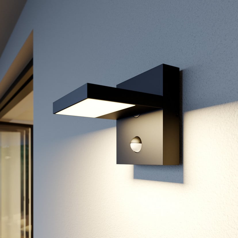 lampenwelt Lucande LED-Außenwandlampe Silvan grafitgrau Sensor IP54 Zeitlich begrenztes Angebot