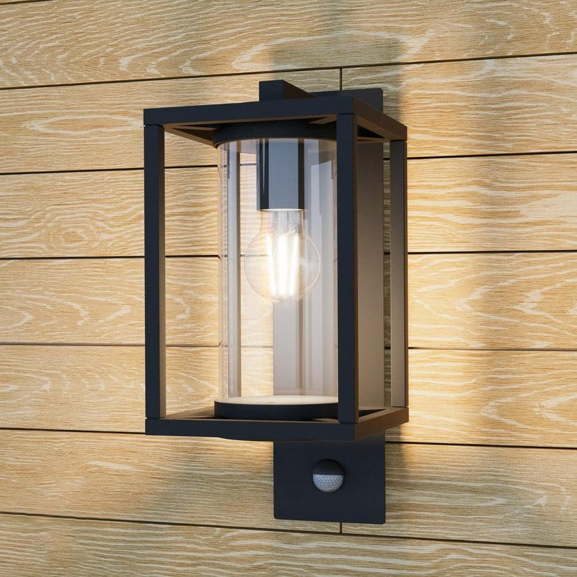 lampenwelt Lucande Außenwandlampe Ferda Sensor hängend grau E27 Blitzangebot