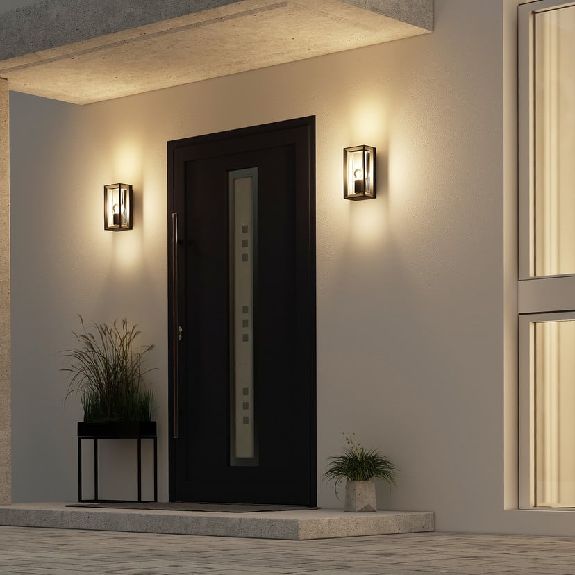 lampenwelt Arcchio Außenwandleuchte Ismera anthrazit/klar IP65 Glas Bestseller