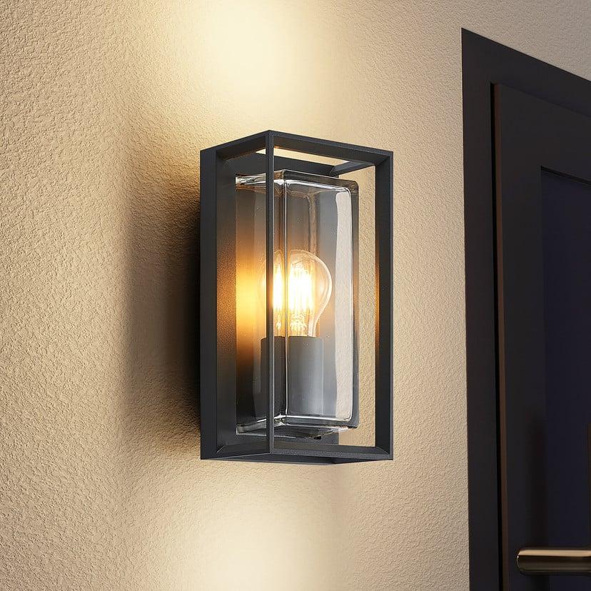lampenwelt Arcchio Außenwandleuchte Ismera anthrazit/klar IP65 Glas Bestseller