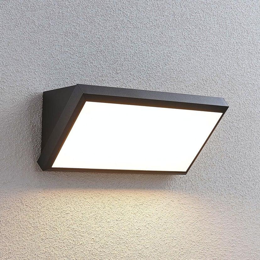 lampenwelt Lindby LED-Außenwandleuchte Abby Sensor IP65 dunkelgrau Räumungsverkauf