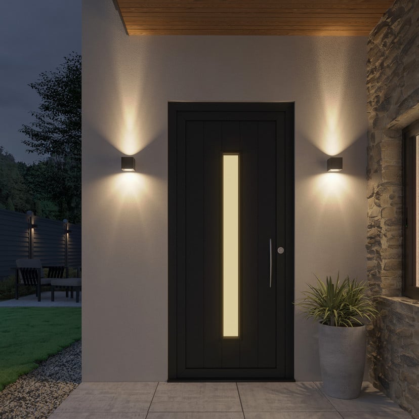 lampenwelt Lucande LED-Außenwandleuchte Jarno anthrazit Metall 9 cm Riesige Ersparnisse