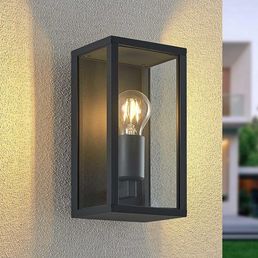 lampenwelt Lindby Außenwandleuchte Peldar klar 1-flg. 26cm Metall VIP-Rabatte