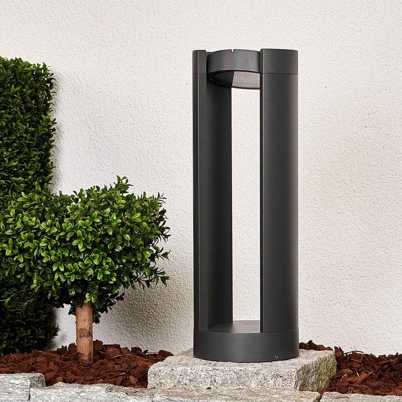 lampenwelt Lucande LED-Sockelleuchte Dylen grau Metall 50cm IP65 Kostenlose Rückgabe
