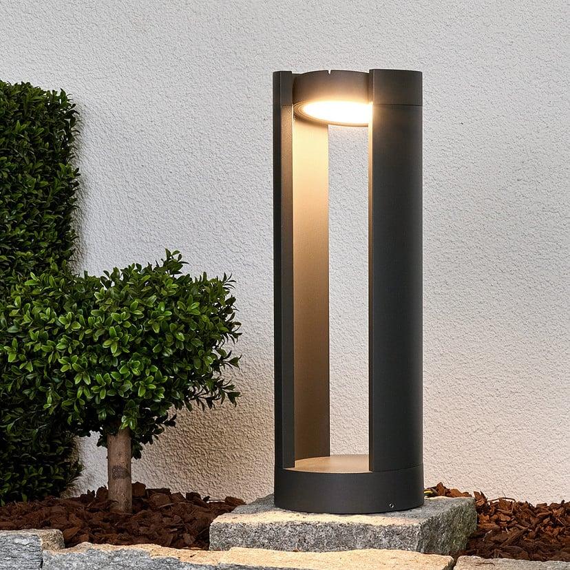 lampenwelt Lucande LED-Sockelleuchte Dylen grau Metall 50cm IP65 Kostenlose Rückgabe