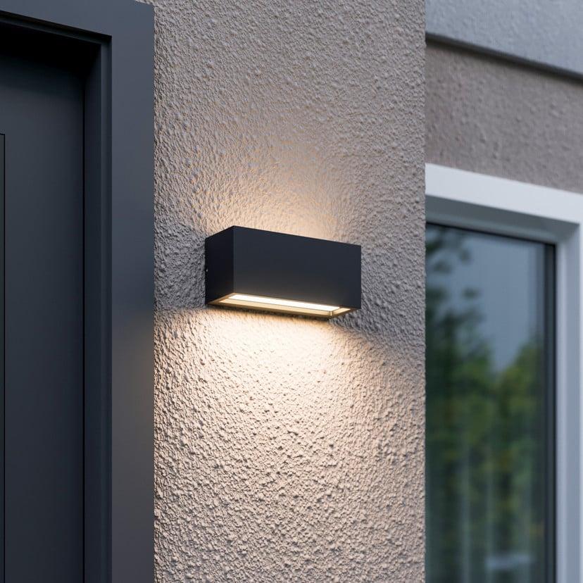 lampenwelt Lucande Außenwandleuchte Bente grafitgrau Aluminium 11 cm JETZT KAUFEN