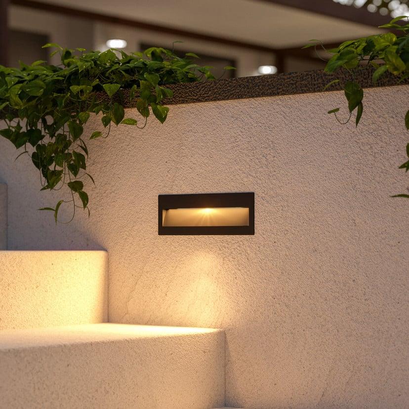 lampenwelt Lucande LED-Wandeinbauleuchte Loya 23 x 8 cm grau IP54 Bis zu 60% Rabatt