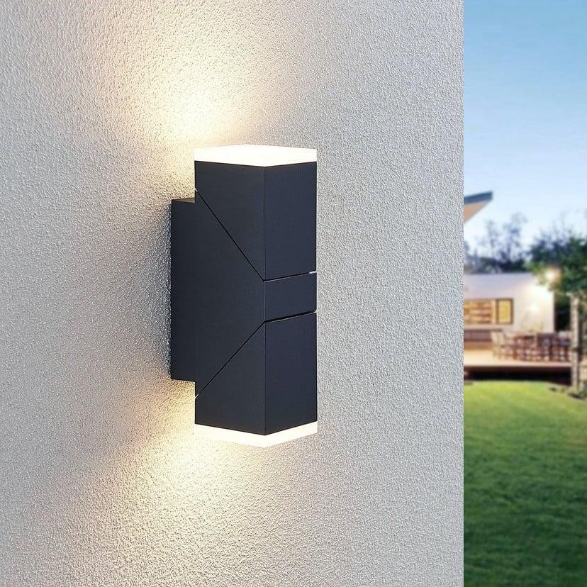 lampenwelt Lindby LED-Wandleuchte Sally 22cm anthrazit IP54 Nur noch ein Tag übrig