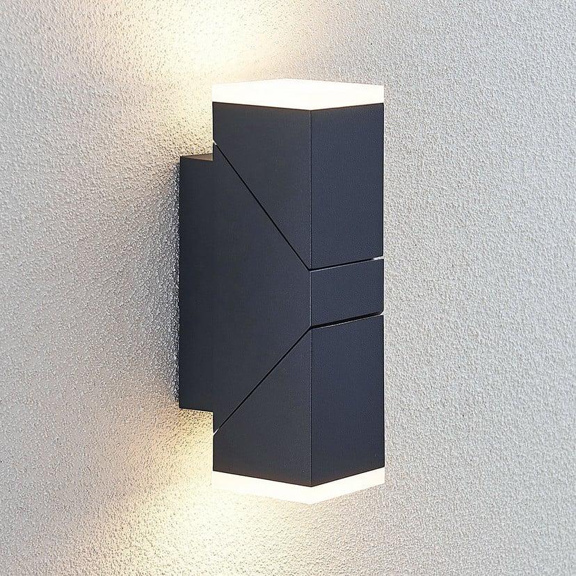 lampenwelt Lindby LED-Wandleuchte Sally 22cm anthrazit IP54 Nur noch ein Tag übrig