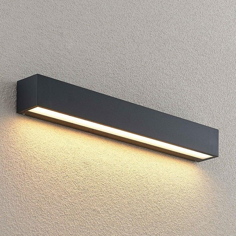 lampenwelt Lucande LED-Außenwandlampe Lengo 50cm grafit down 3.000K Riesige Rabatte