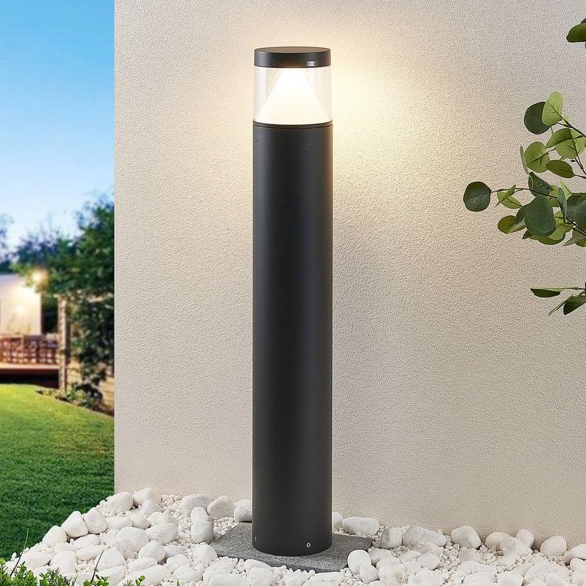 lampenwelt Lucande LED-Pollerlampe Darja anthrazit Metall 100cm IP54 Fabrikladen