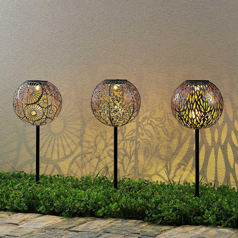 lampenwelt Lindby LED-Solarlampen Vilani 3er-Set 54cm Erdspieß IP44 Speichern exportieren