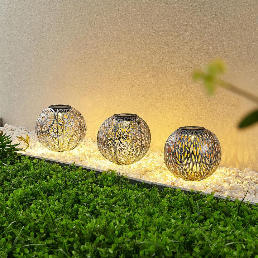 lampenwelt Lindby LED-Solarlampen Vilani 3er-Set 54cm Erdspieß IP44 Speichern exportieren