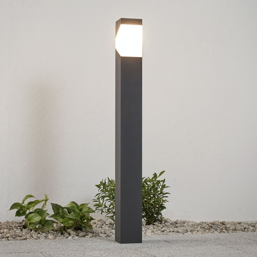 lampenwelt Lucande Wegeleuchte Kiran 100 cm grau Metall IP44 E27 Online